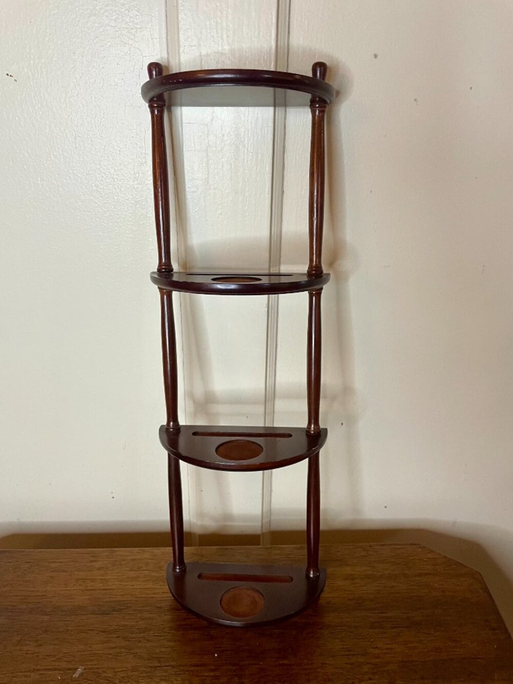 VTG Wall-Hanging Wooden Decorative Shelf by The Bombay Company 1992 18.5"